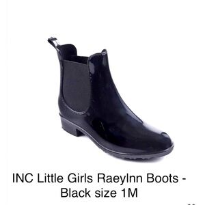 New INC Little Girls RaeyInn Boots -Black size 1